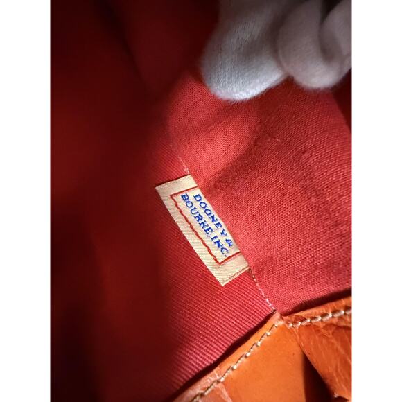 Dooney & Bourke Tote Bag Croc Embossed Leather Orange Satchel Made in Italy - Picture 13 of 14